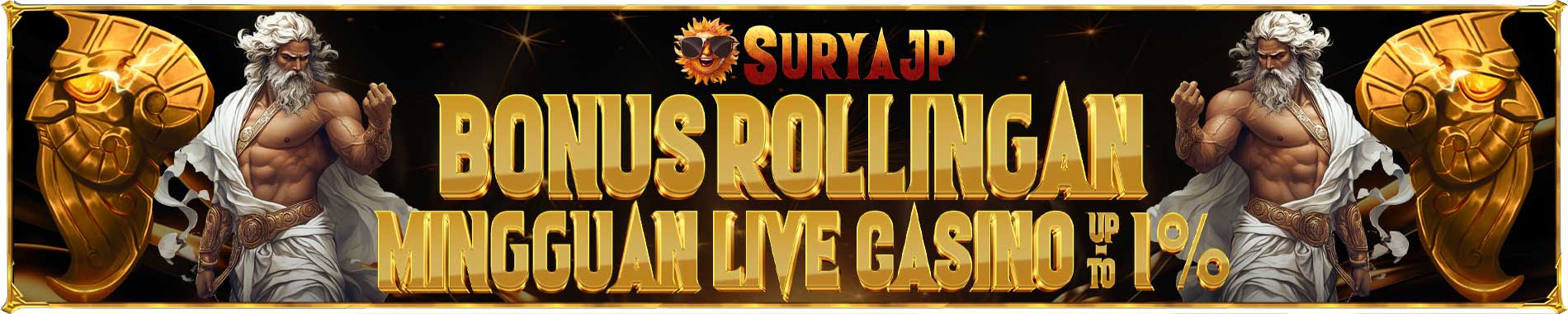 Bonus Rollingan Mingguan Casino SuryaJP 1%